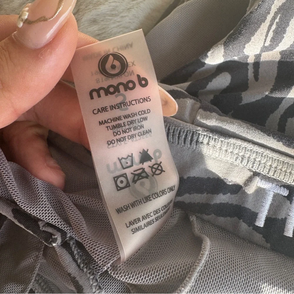 Mono B Black and Gray Zebra Sports Bra